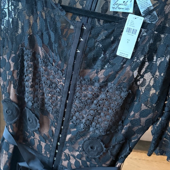 Byron Lars Black and Brown Lace Midi Dress - Picture 3 of 4